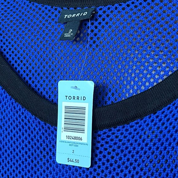 NWT Torrid Woman’s Plus Size Mesh Colorblock Sweater Size 2XL - Picture 5 of 7